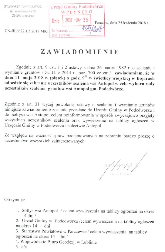 zawiadomienie