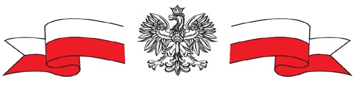 flaga biało czerwona na środku godło