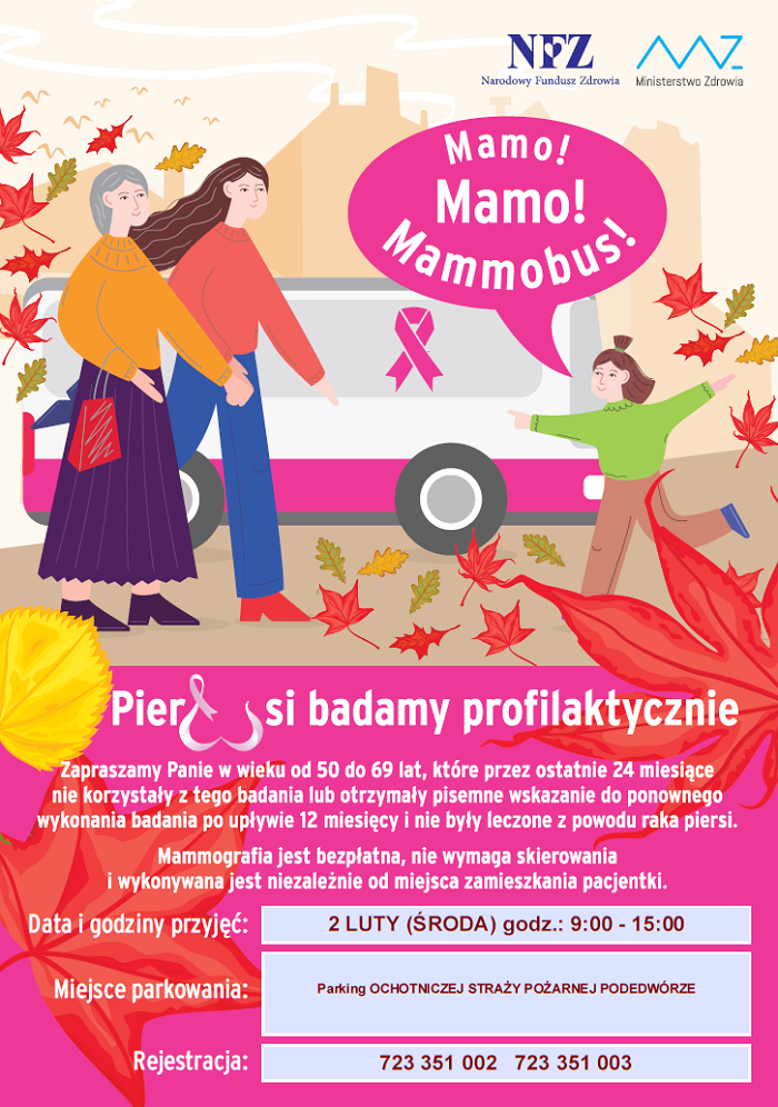 Zaproszenie na bezpłatna mammografię