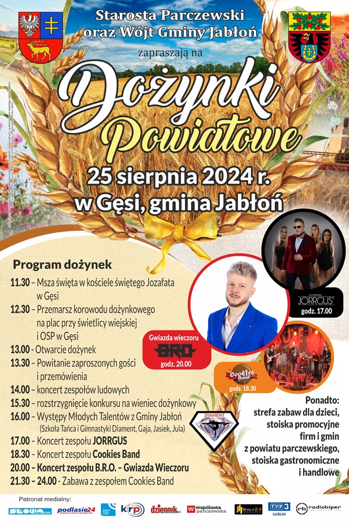 Plakat - Dożynki Powiatowe 25 sierpnia 2024 r.