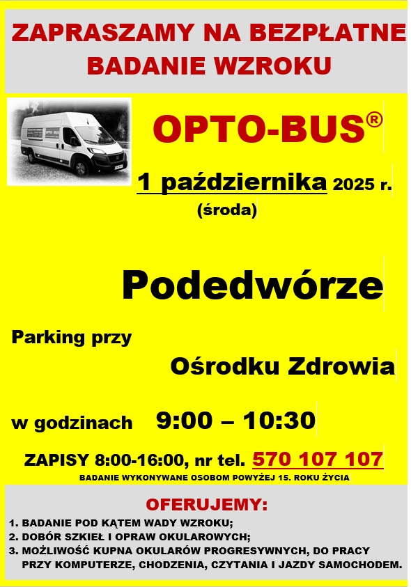 ZAPRASZAMY NA BEZPŁATNE BADANIE WZROKU