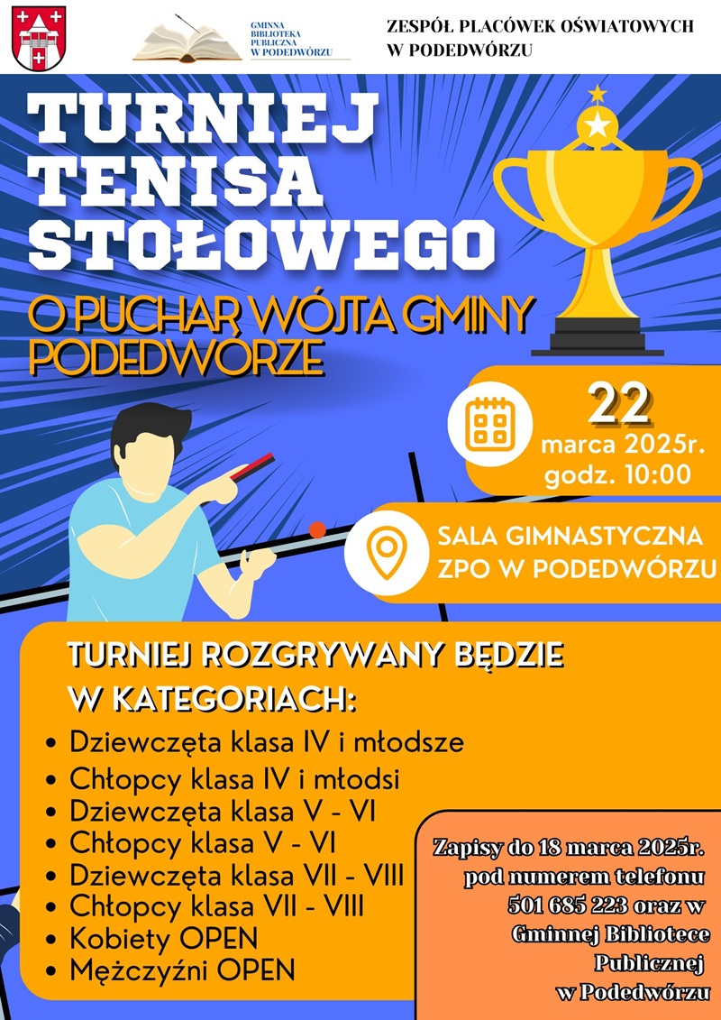 Plakat - turniej tenisa stołowego